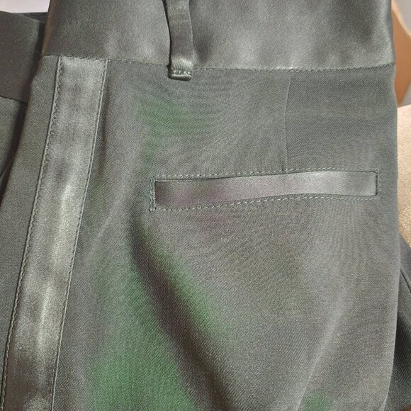 Dolce & Gabbana Pants US2-4|IT38 Black Tuxedo Wool Blend Stripe Straight Leg - Picture 6 of 8